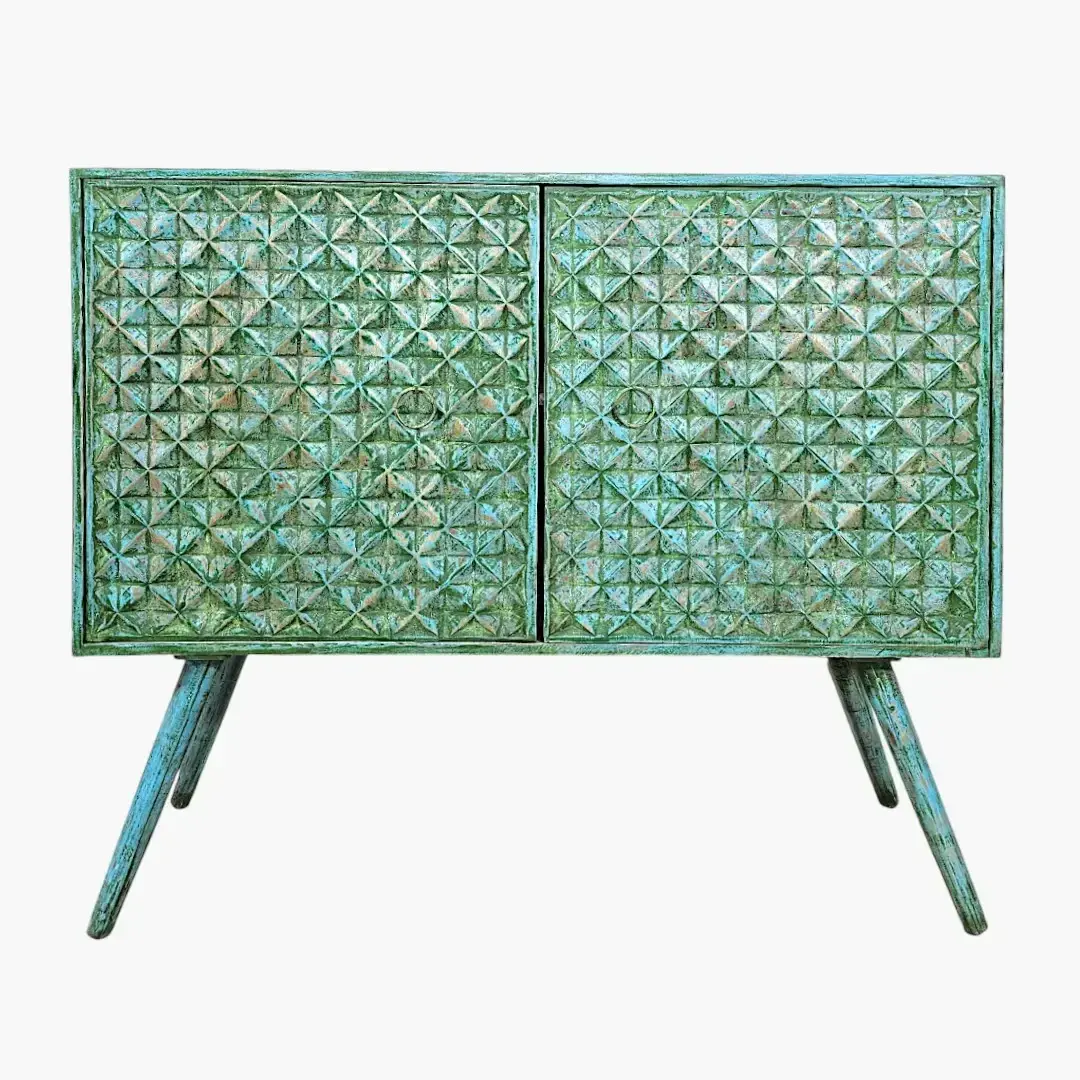 Émeraude Arabesque Carved Credenza