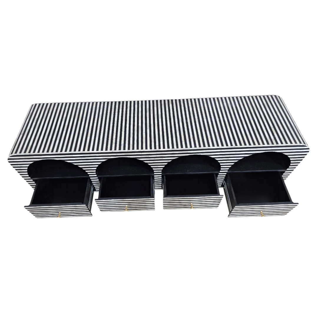 The Majlis Al-Hawa Arched Bone Inlay Media Console