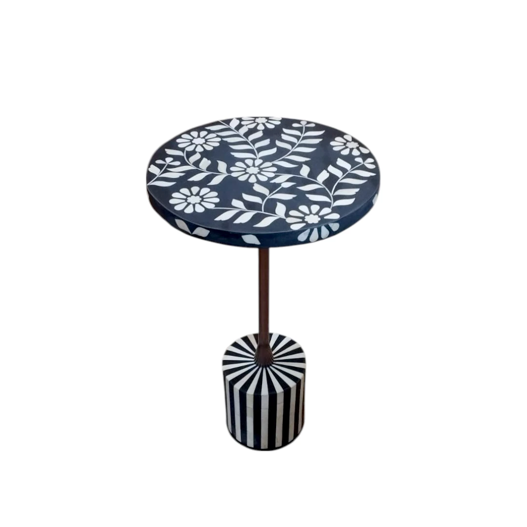 The Alara Bone Inlay Pedestal Table