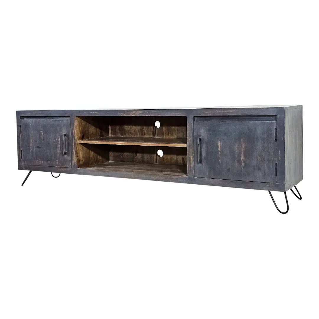 Indigo Aura Artisan Media Stand (Mueble de Madera Maciza)