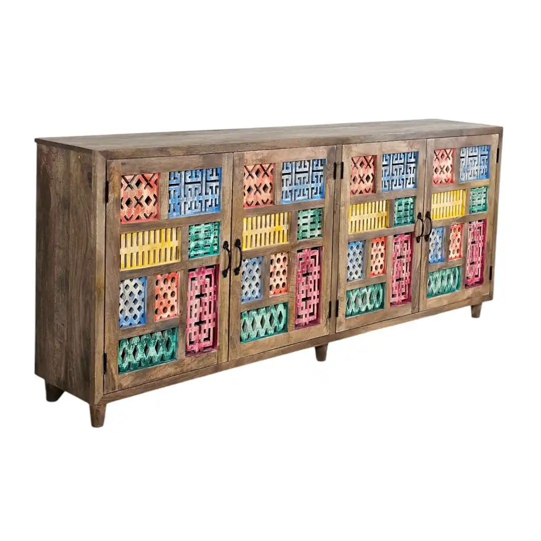 The Zarina Polychrome Jali Sideboard