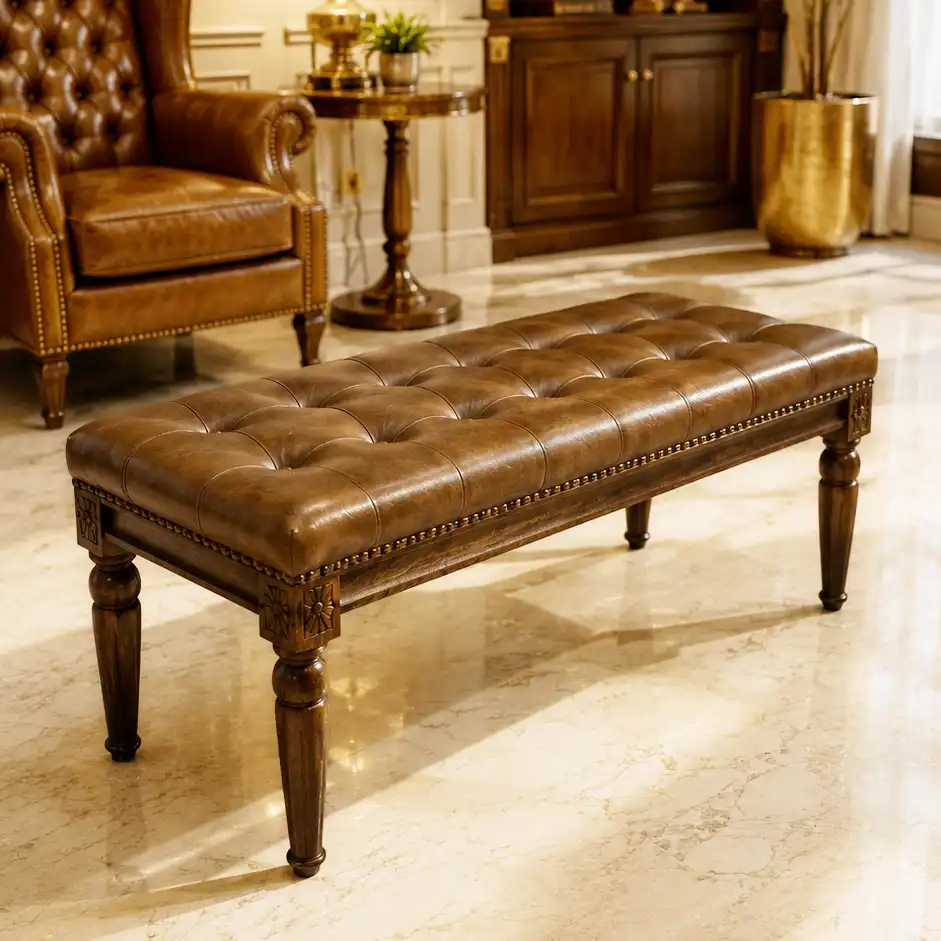 The Chesterfield Heritage Leather Bench