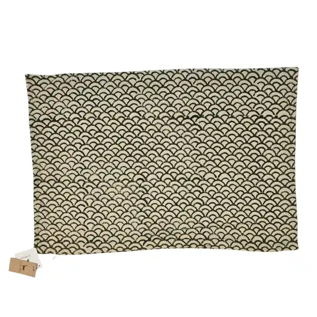The "Ariya Wave" Hand-Blocked Cotton Cushion Cover