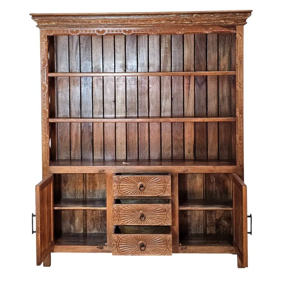 Al-Amal Carved Wood Bookcase & Display Cabinet