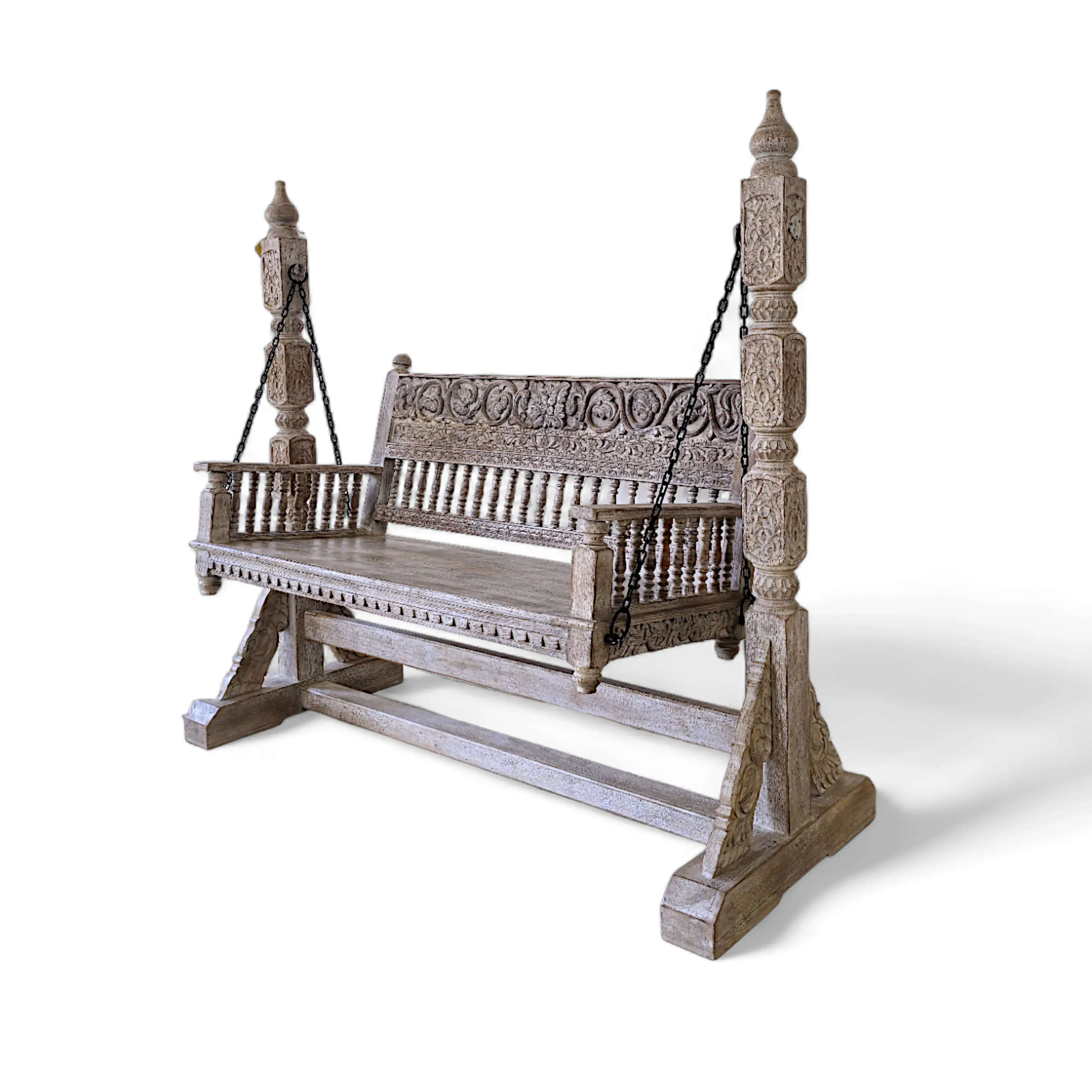 ARYA Artisanal Carved Swing Bench