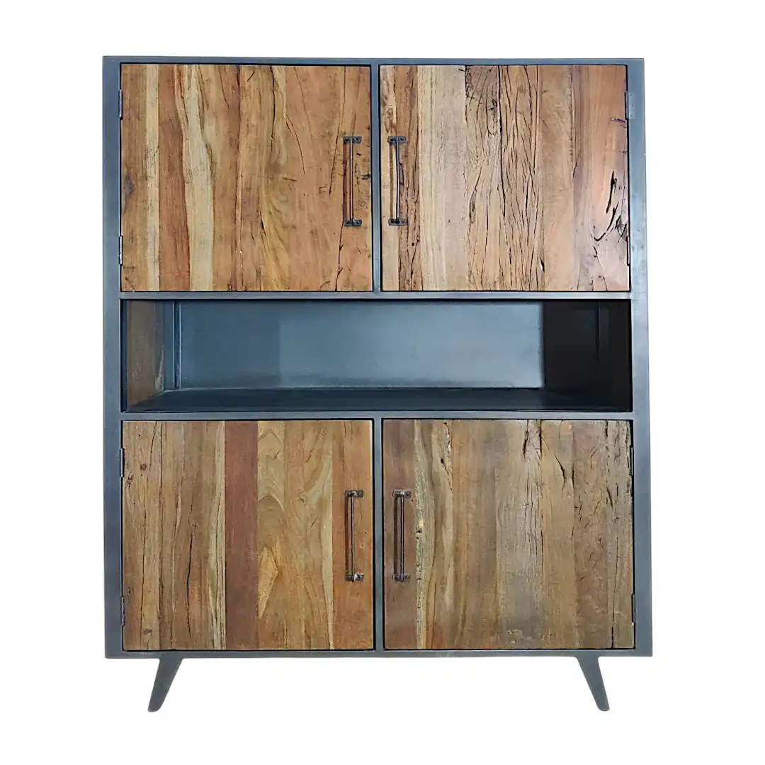 The Industrial Foundry Acacia & Iron Highboard