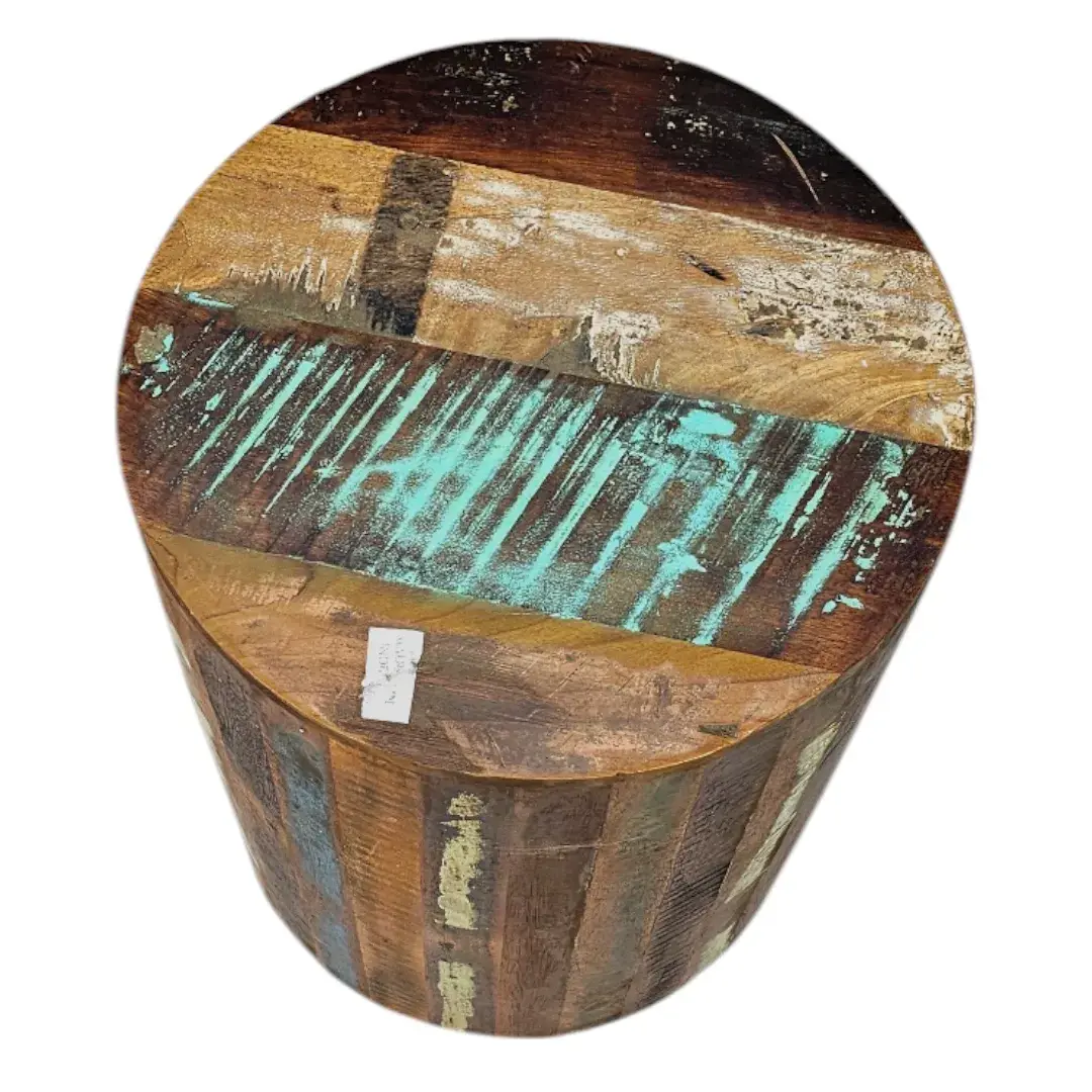 The Éclat Reclaimed Cylindrical Stool