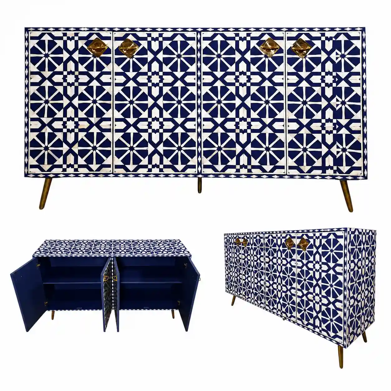 Al-Manarat Al-Andalusiyya Bone Inlay Console Credenza | منارة الأندلس