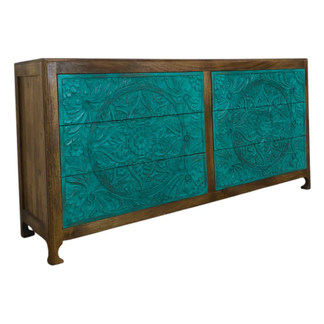 Verdant Bloom Artisan Credenza