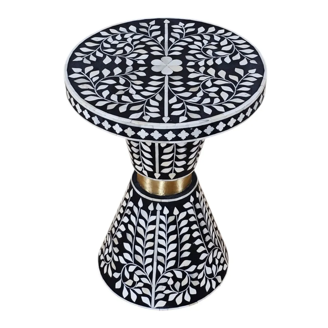 THE VICTORIA VINE INLAID HOURGLASS SIDETABLE