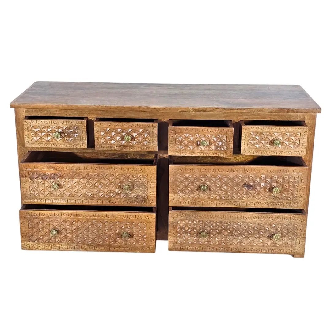 Heritage Petals Carved Wood Chest