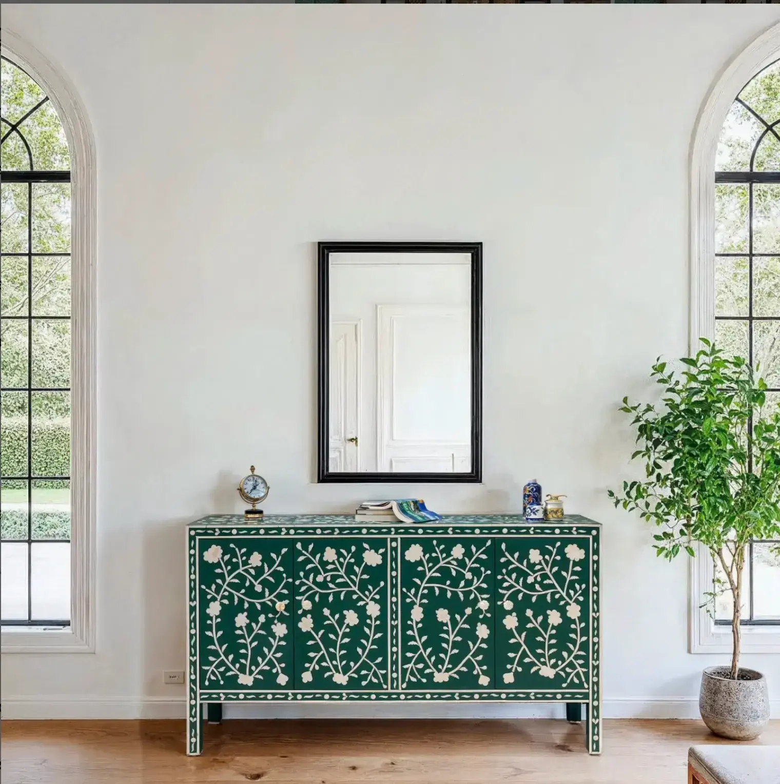 Jameela Floral Inlay 4-Door Sideboard