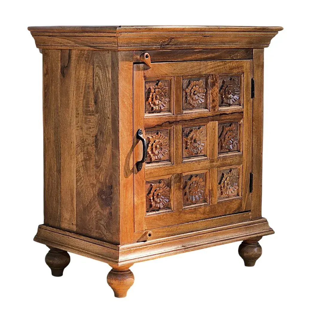 Siddha Hand-Carved Nightstand
