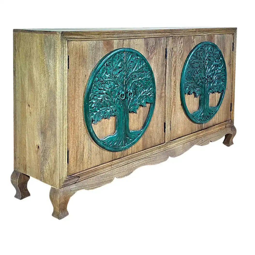 Kalpavriksha Sacred Tree Carved Sideboard
