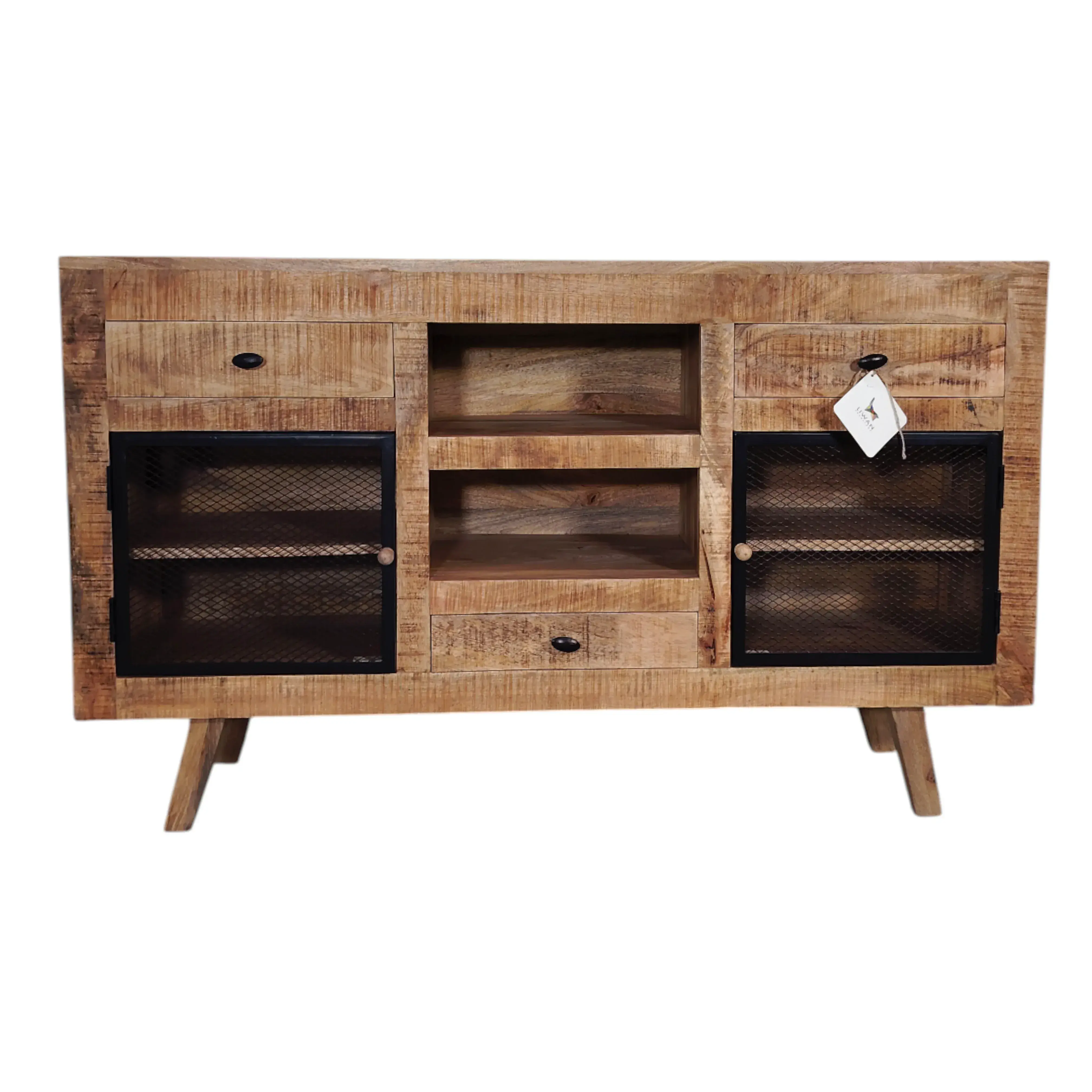Entertainment Console with Mesh Doors & Drawers