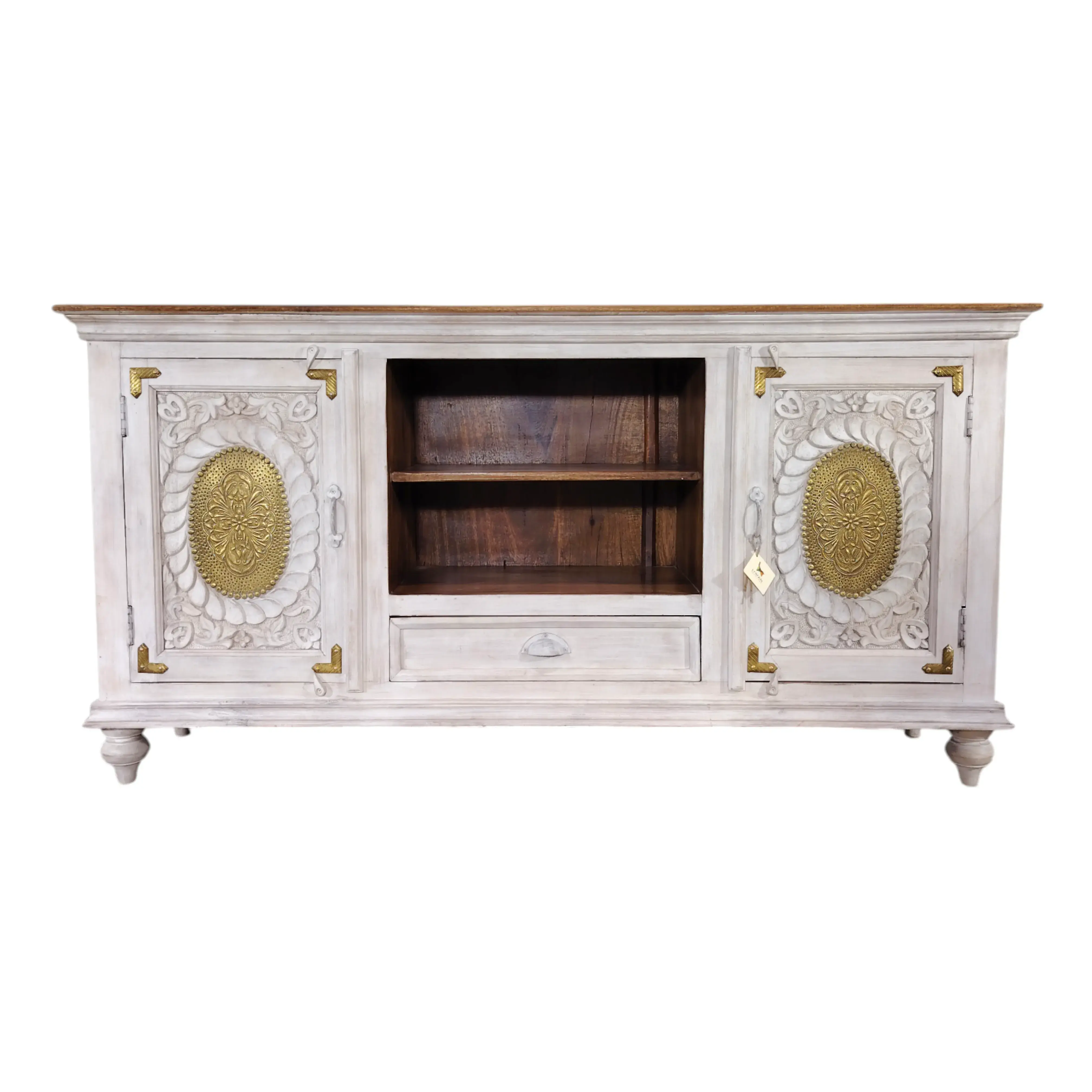 Jardin Embossed Media Cabinet | Gabinete de Latón