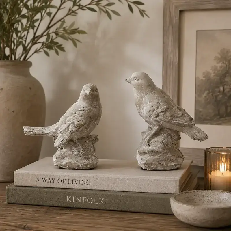Monolithic Avian Forms Watchful Birds, Set of 2