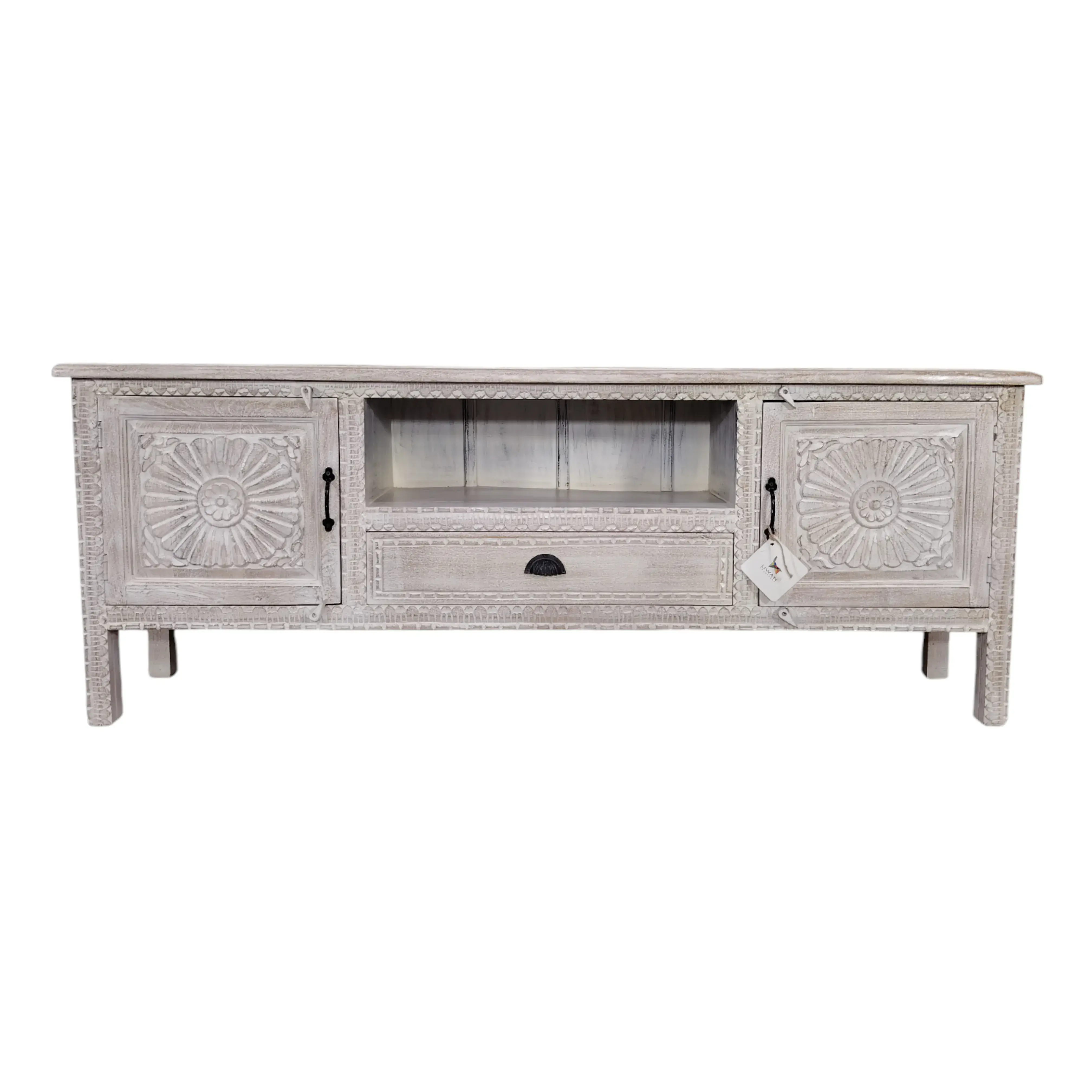 Whitewashed Media Console