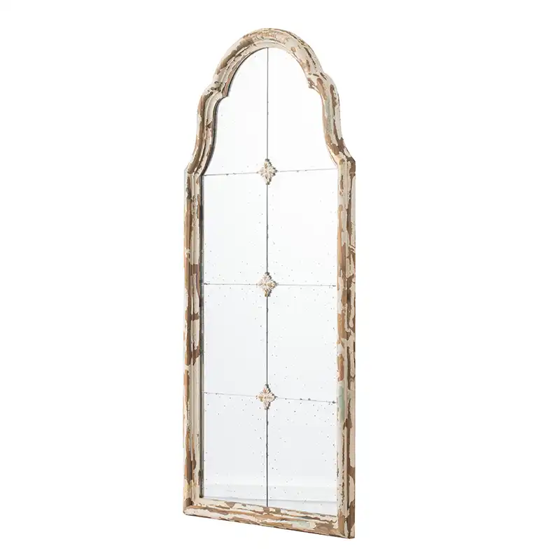 Artisan Carved French Windowpane Mirror