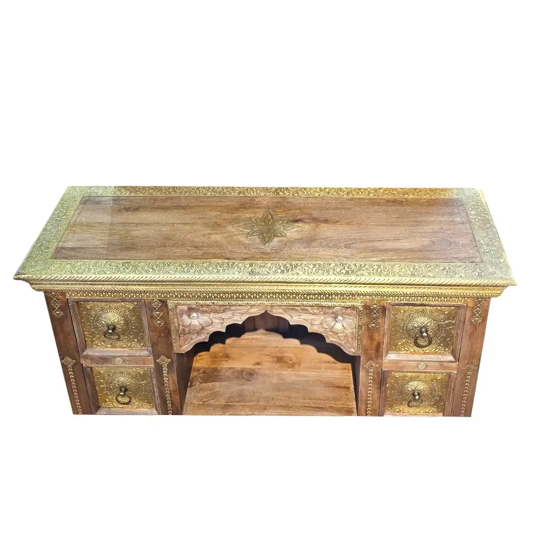 The Jodhpur Heritage Brass-Clad Credenza