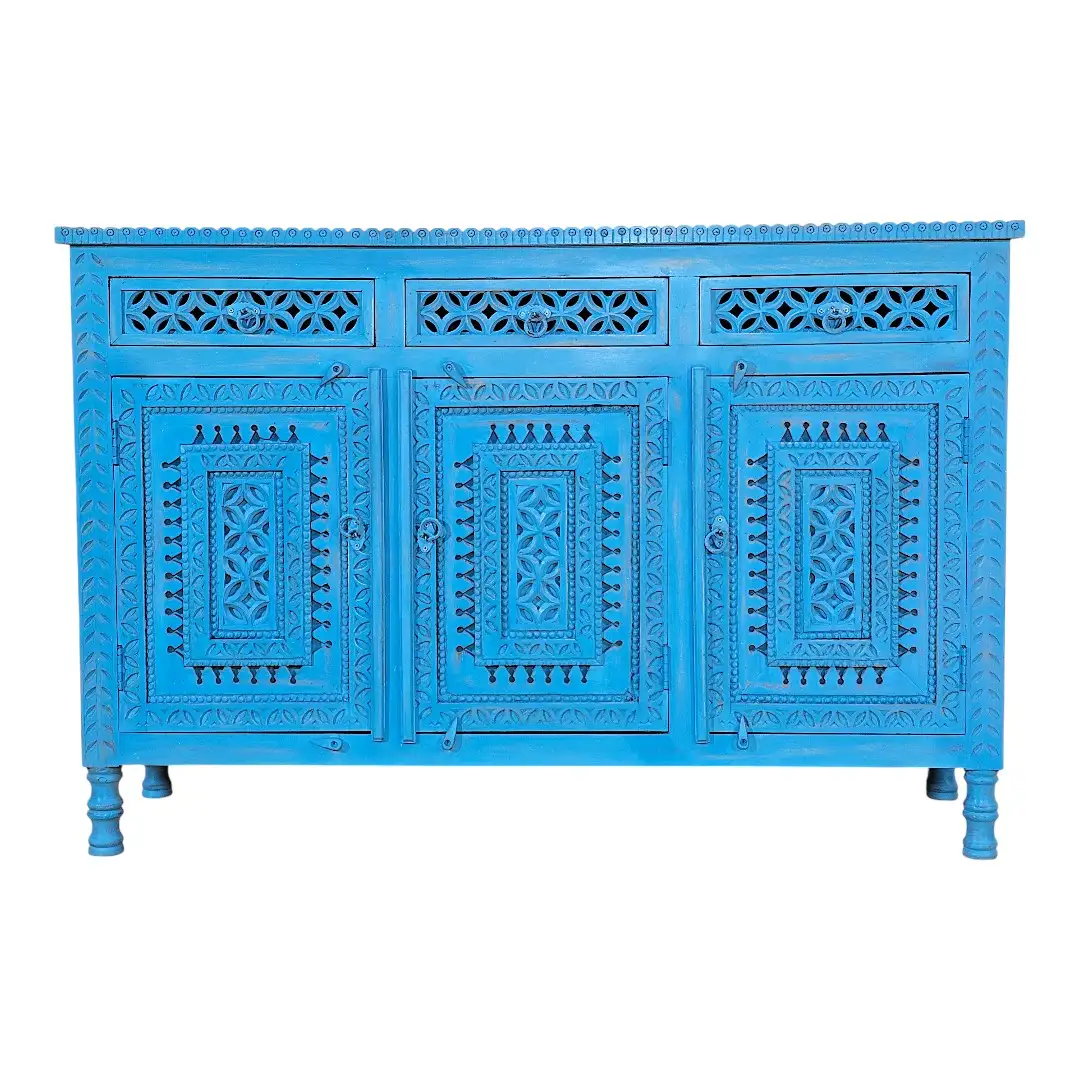 Nadir-Kala Indo-Persian Carved Sideboard