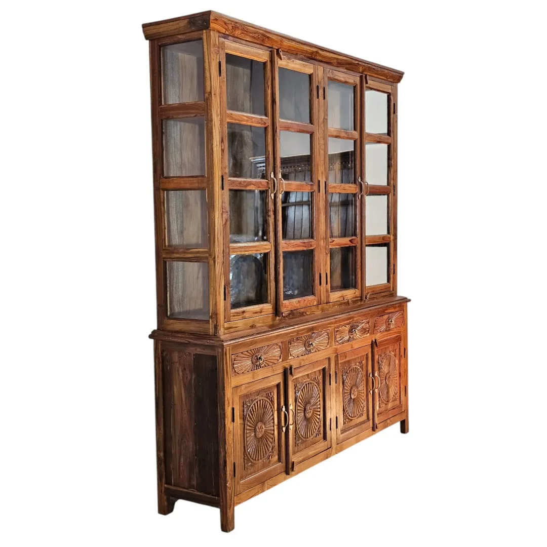 Al-Zubarah Hand-Carved Grand Teak Cabinet