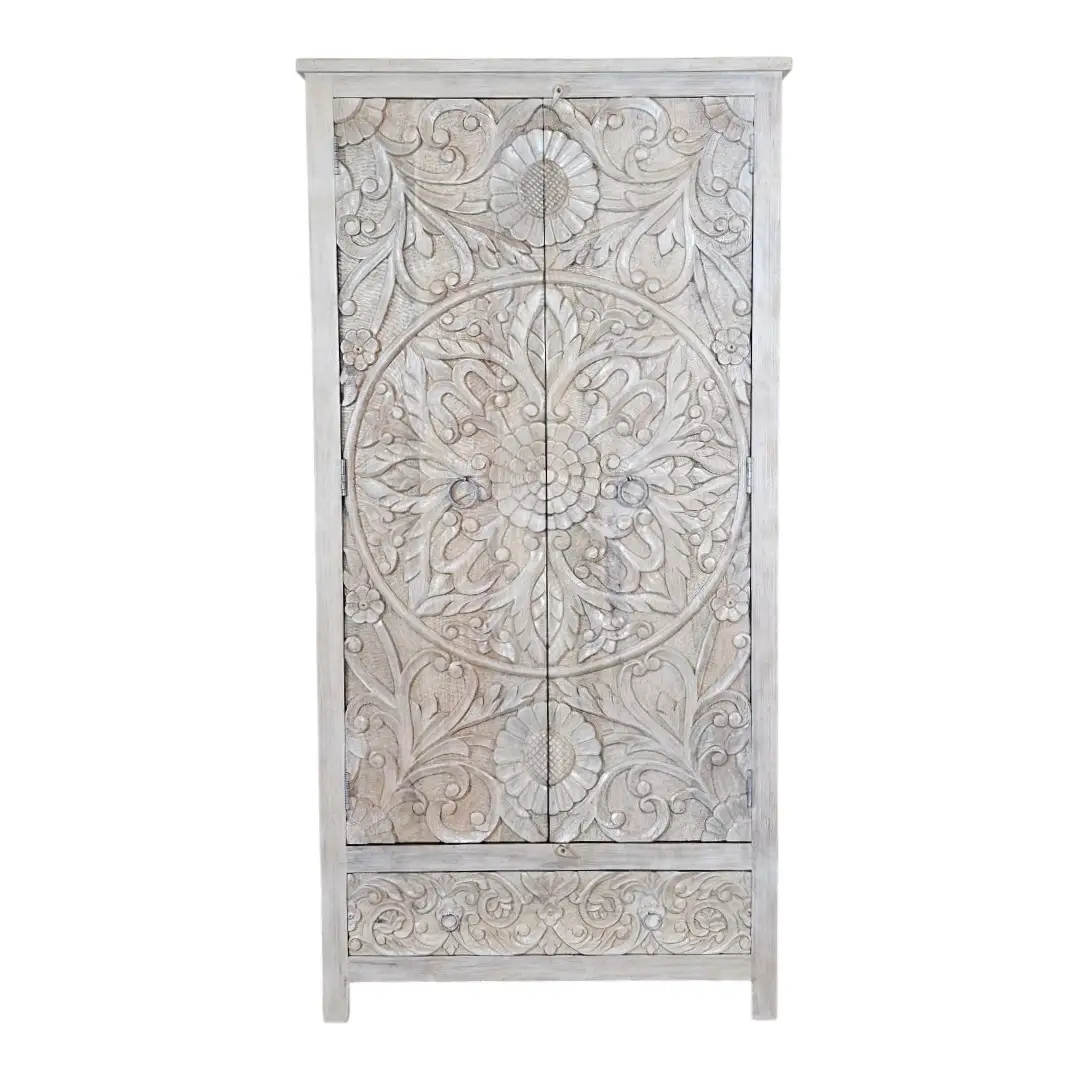 The Oasis Hand-Carved Floral Cabinet