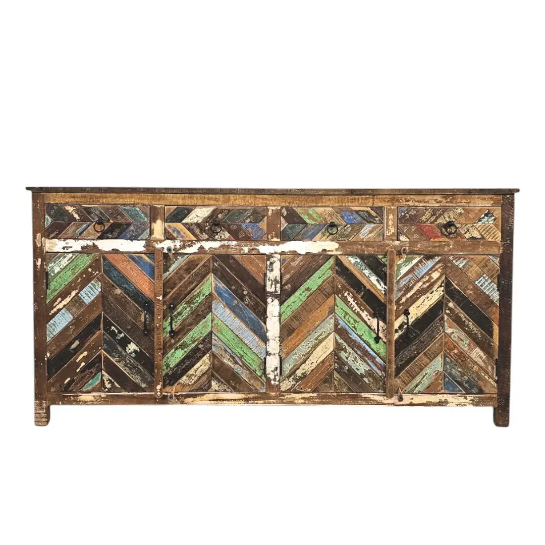Heritage Mariner Chevron Reclaimed Wood Sideboard