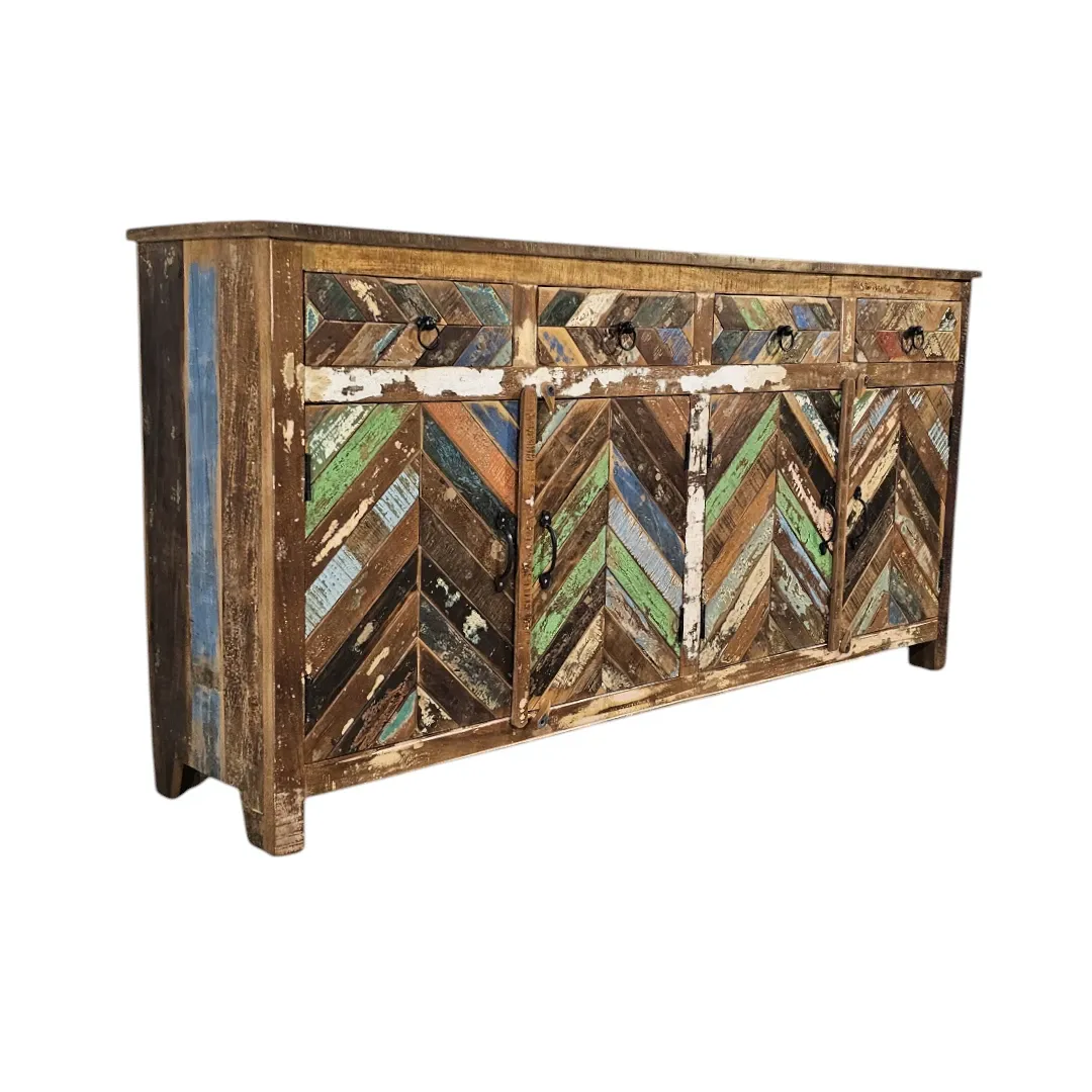 Heritage Mariner Chevron Reclaimed Wood Sideboard