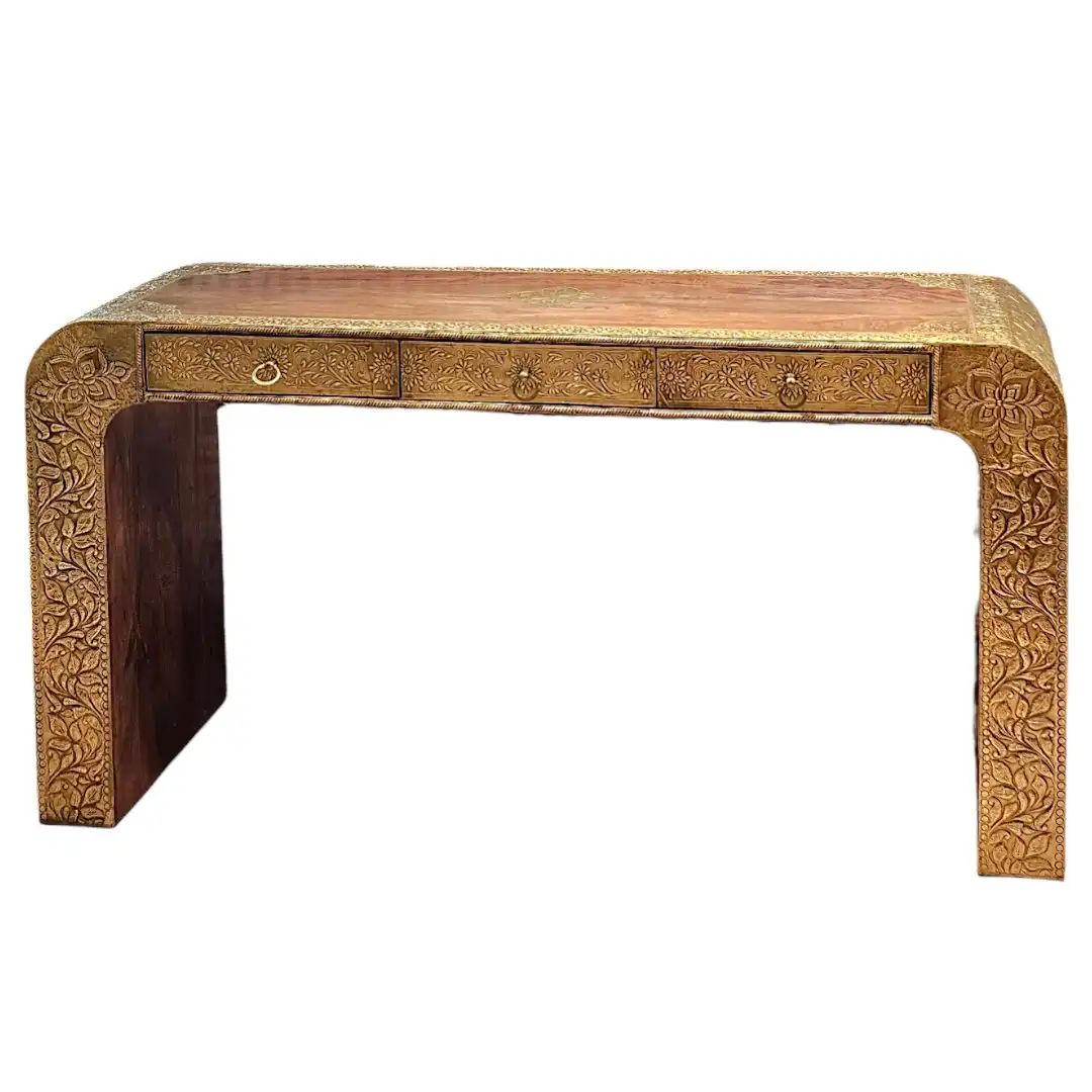 Marigold Rosewood & Brass Detail Console