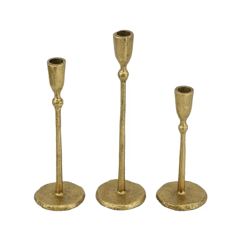 Levant Antiqued Cast Taper Holders