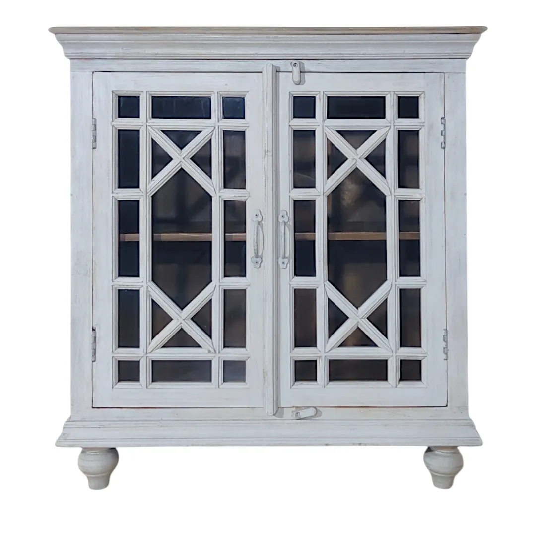 The Cochin Glass-Front Mango Wood Cabinet