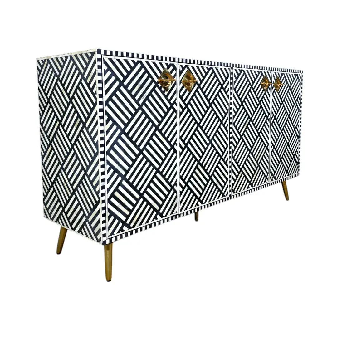 Modern Maze Bone Inlay Sideboard
