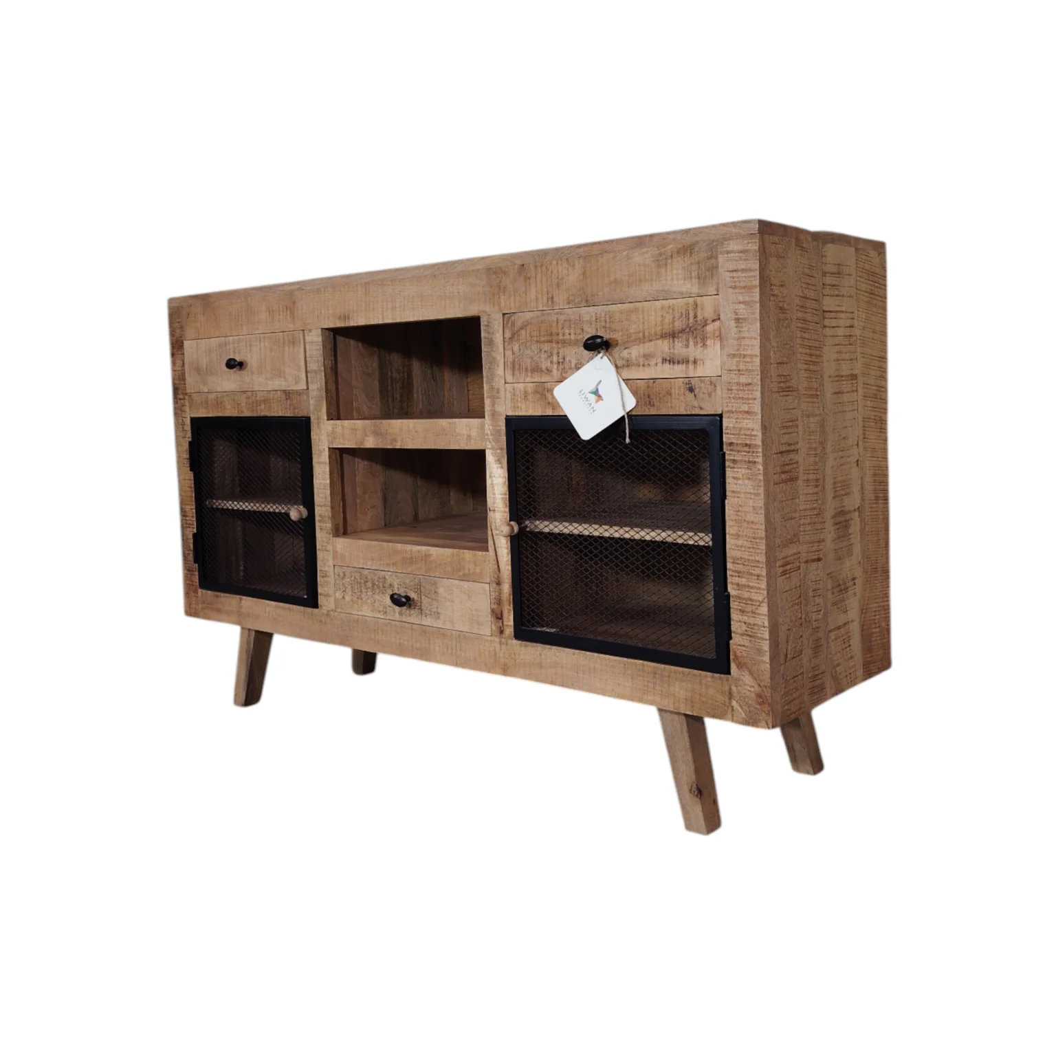 Entertainment Console with Mesh Doors & Drawers