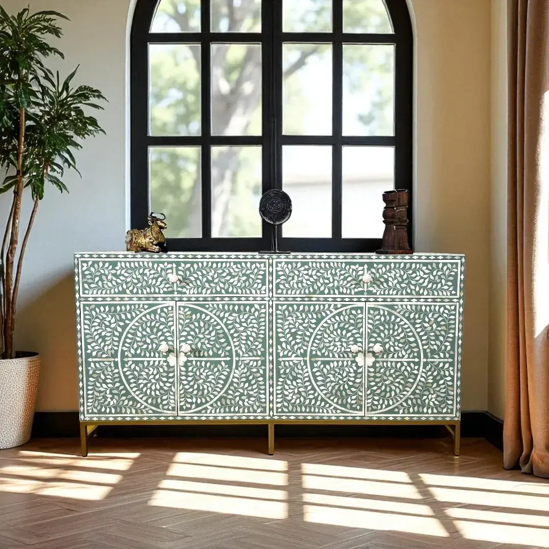 Bone inlay Sideboard Green