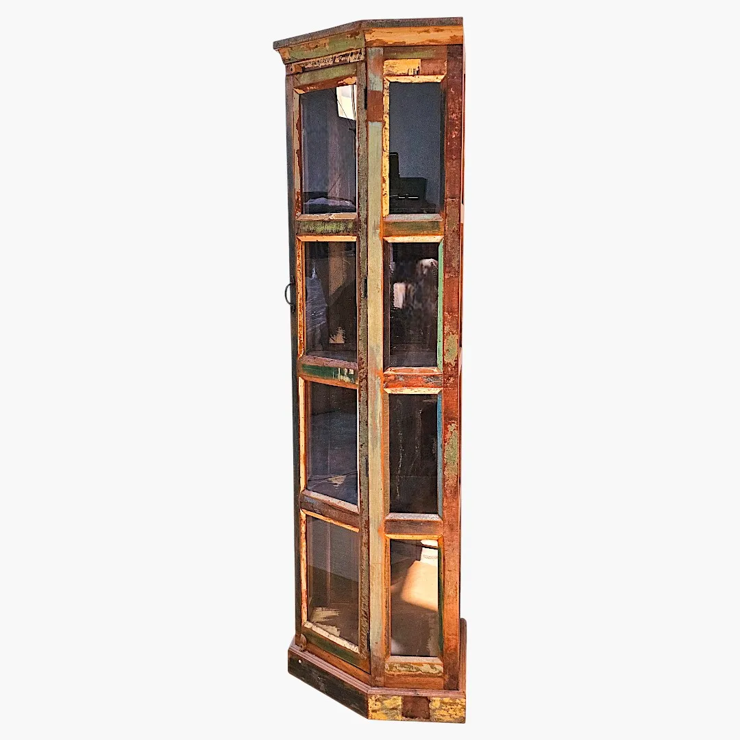 Khamsa Rustic Corner Cabinet – Multi-Color