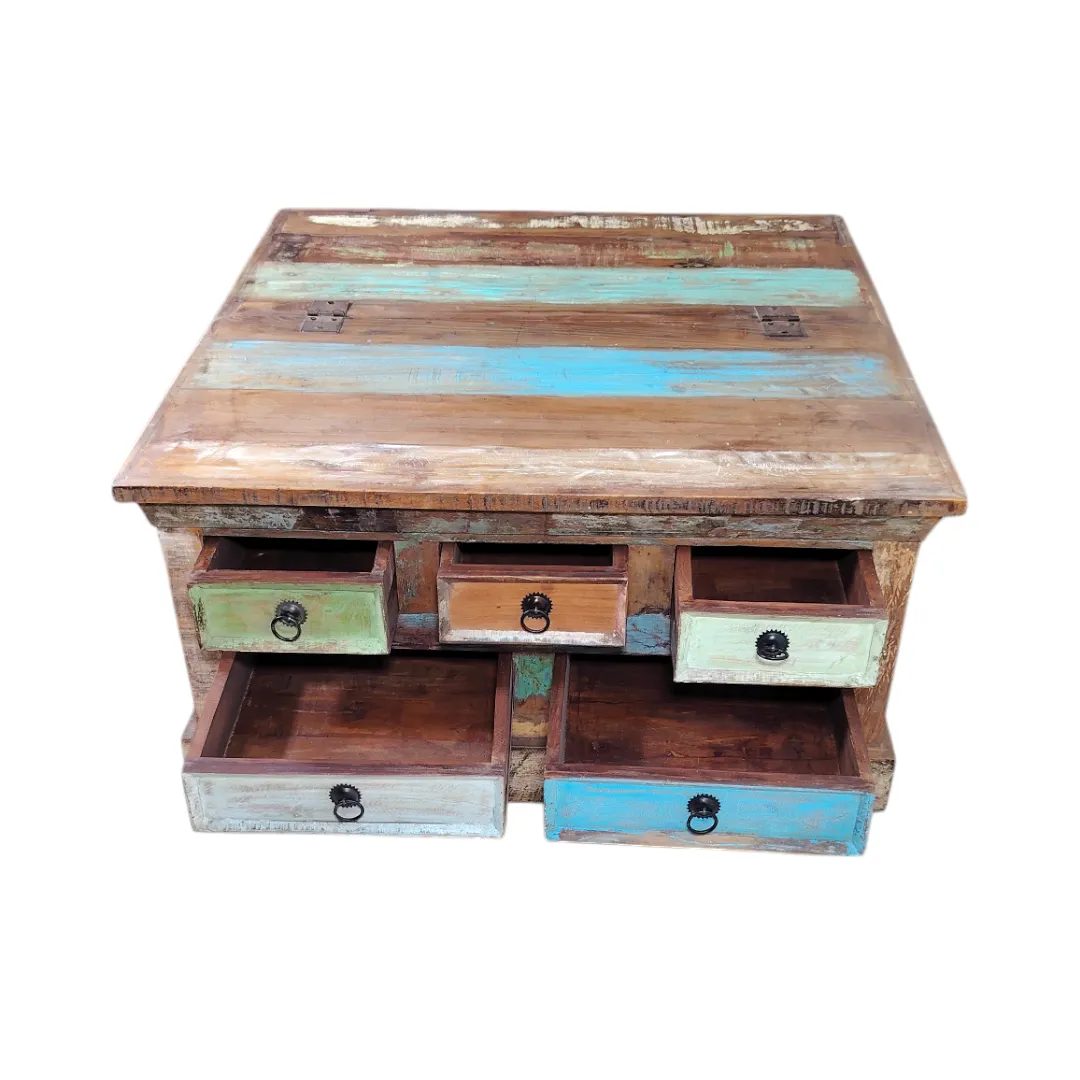 RUSTIQUE Charm Coffee Table with Artisan Drawers