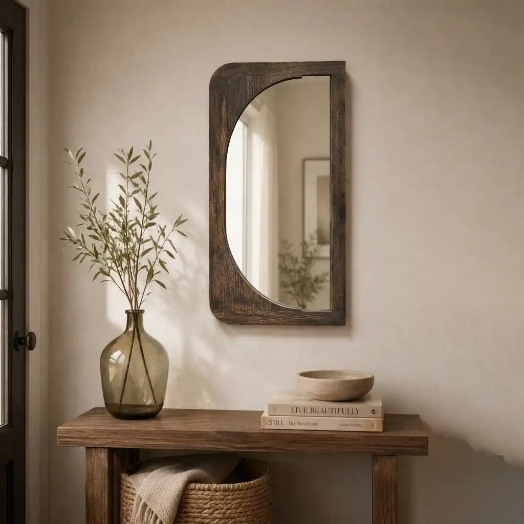 Minimalist Arch Solid Hardwood Mirror