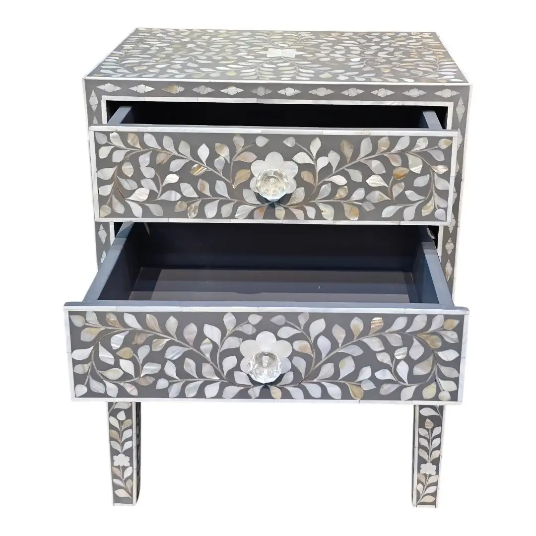 Noor Floral Inlay Side Table