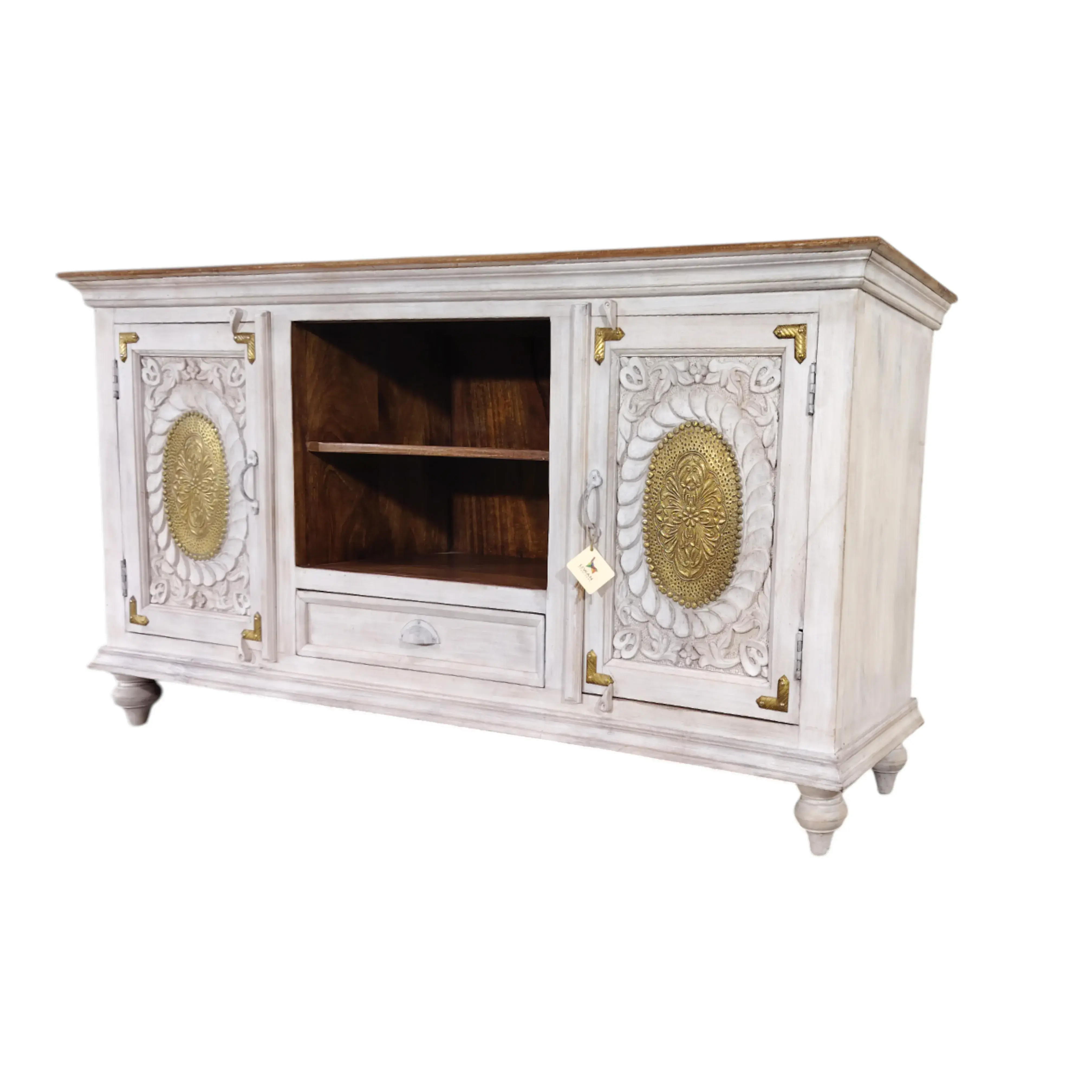 Jardin Embossed Media Cabinet | Gabinete de Latón