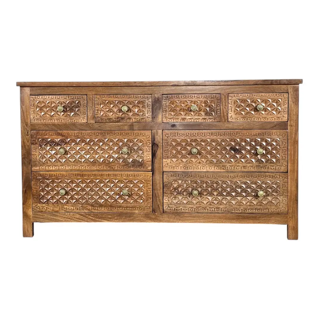 Heritage Petals Carved Wood Chest