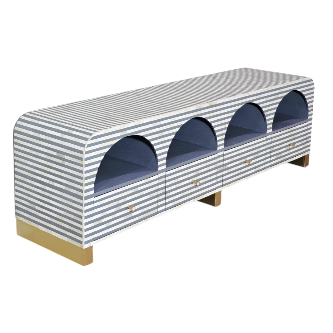 The Majlis Al-Hawa Arched Bone Inlay Media Console