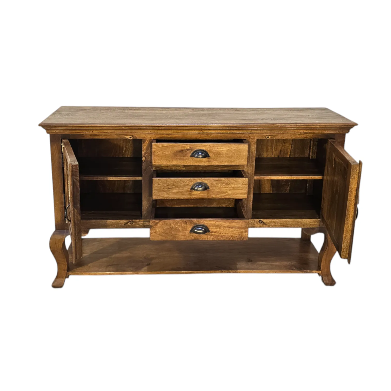 RUSTIC GRANDEUR: Natural Wood Sideboard