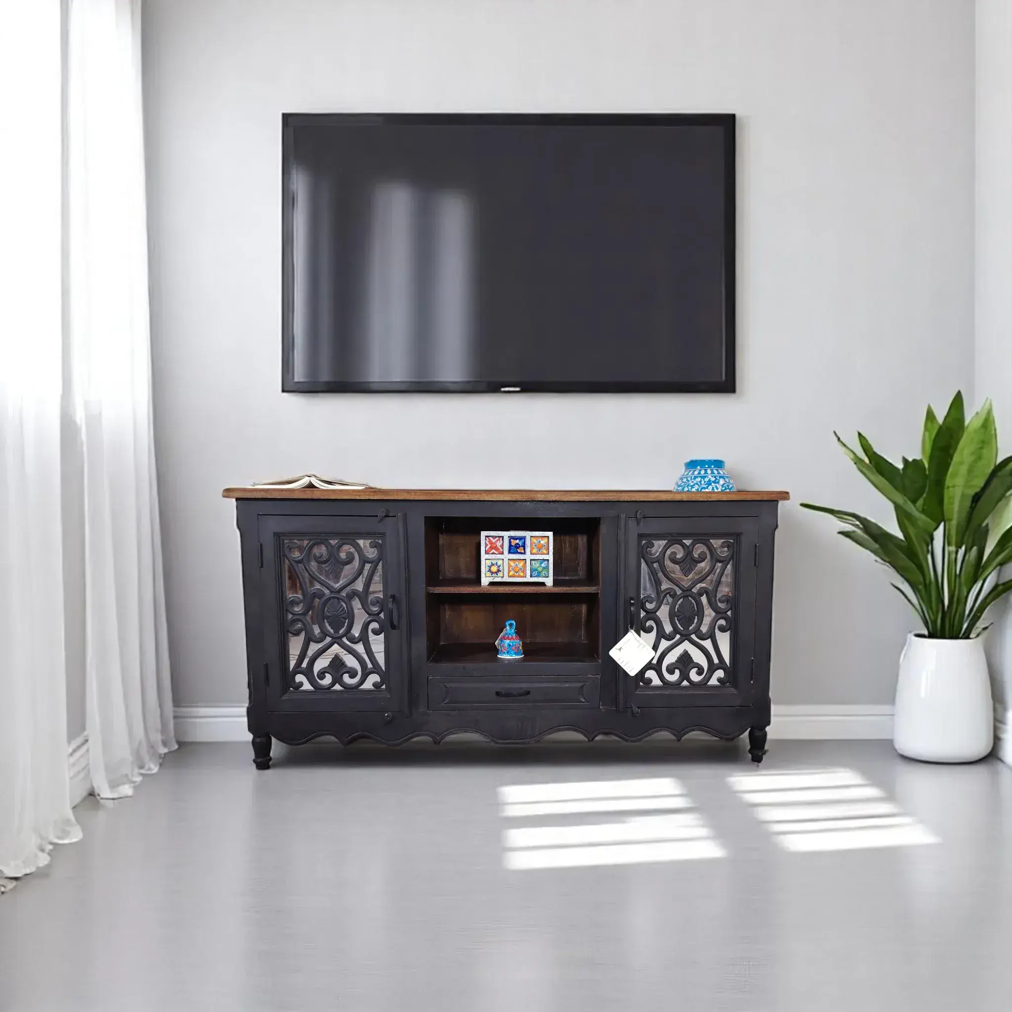 French provincial media Tv console/sideboard