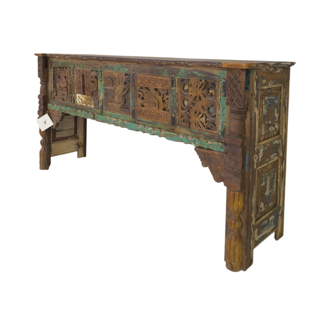 Rustic Charm Carved Console