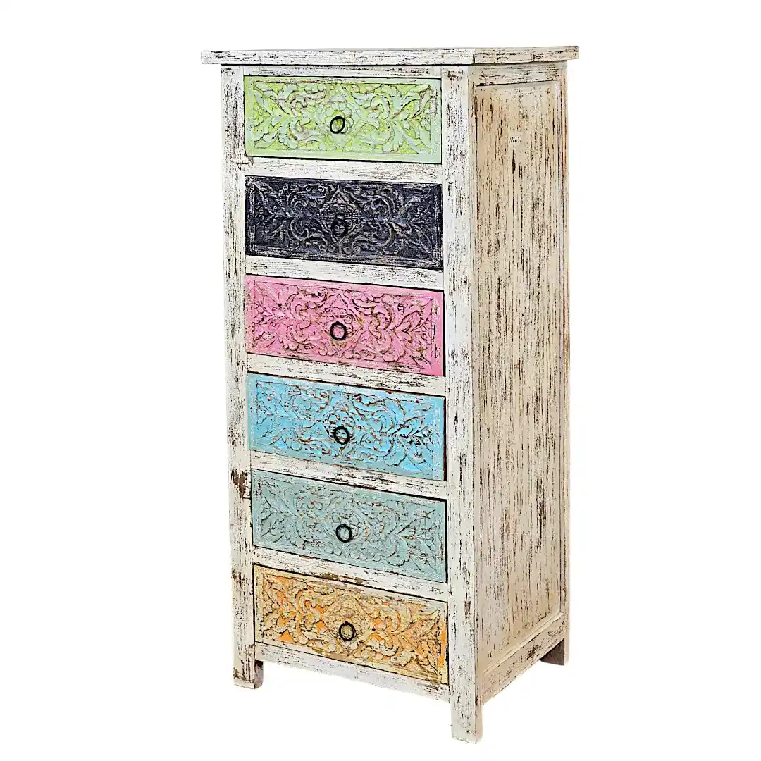 The Shekhawati Polychrome Highboy Chest
