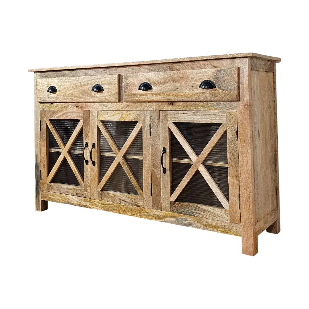 Austin Natural Wood 3-Door Sideboard