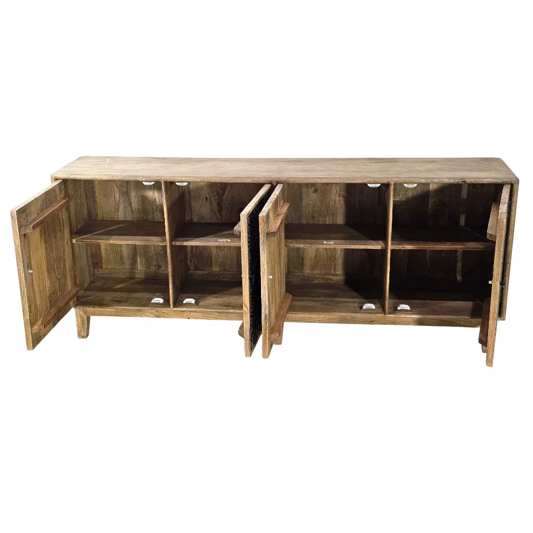 Sahara Geo-Carved 4-Door Sideboard