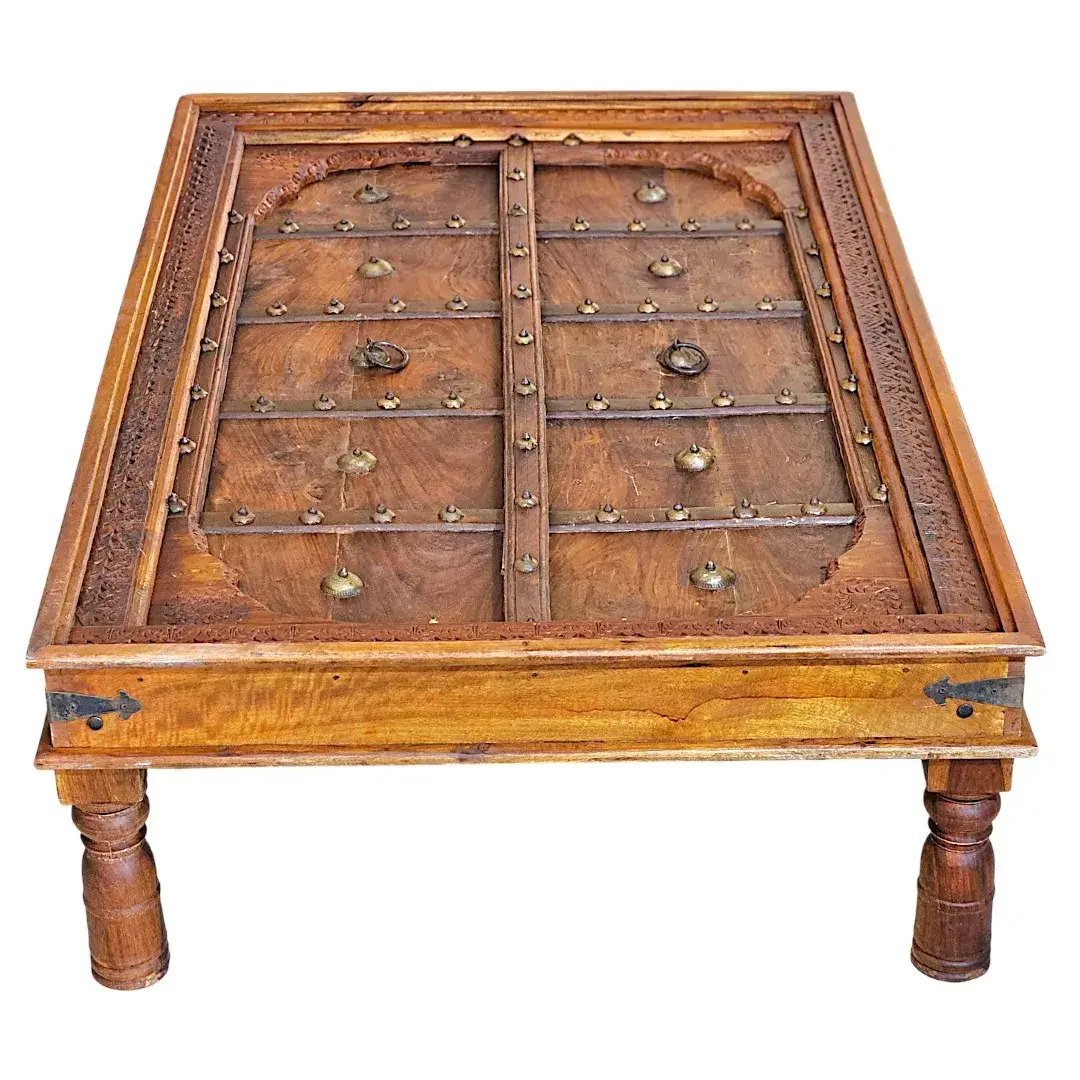 Al Fursan Artisanal Brass-Studded Coffee Table