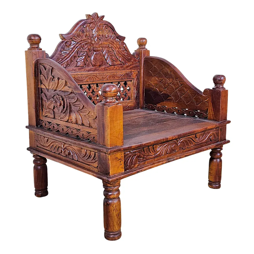 The 'Sultan's Throne' Carved Teak Wood Chair